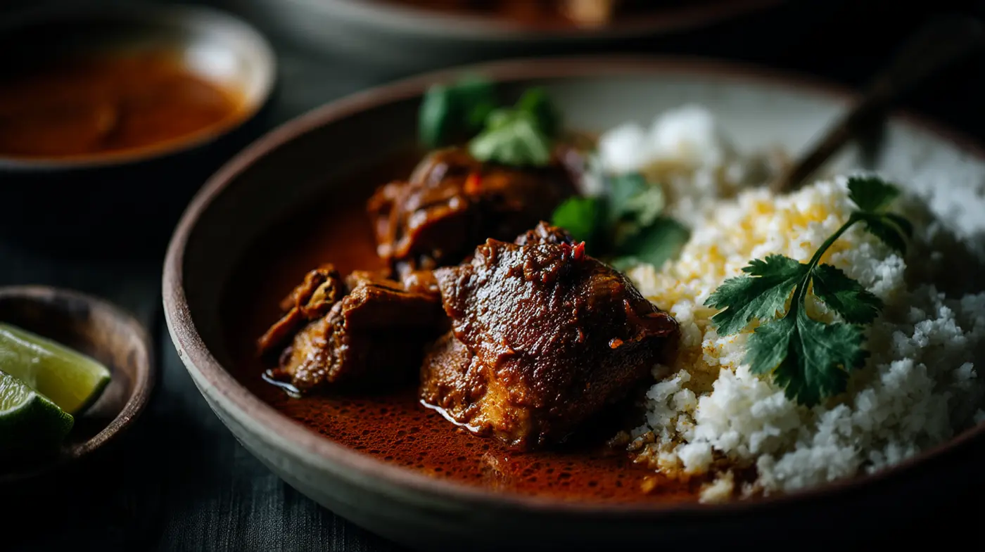 Adobo Butter Chicken with Coconut Cauliflower Rice