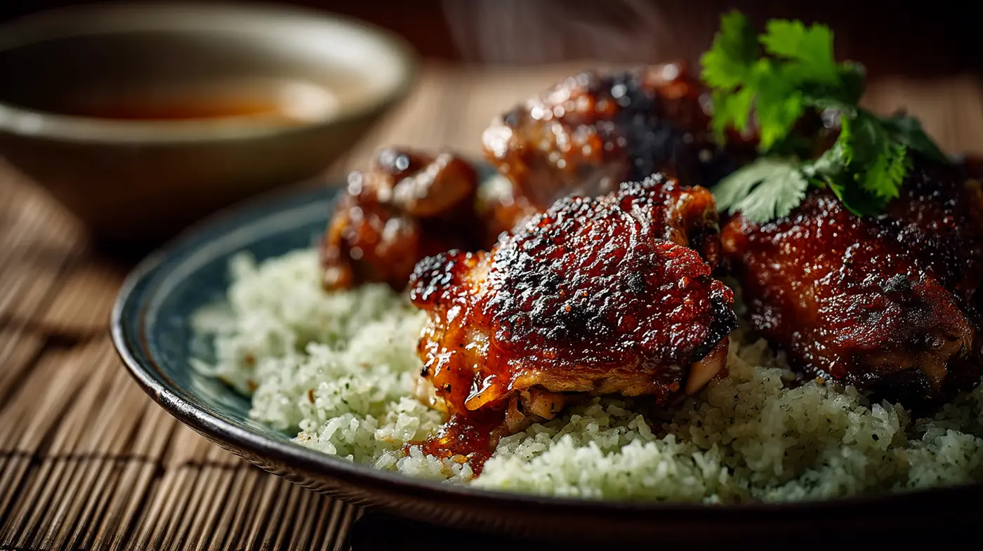 Air-Fried Chicken Thighs with Toyomansi-Bagoong Glaze