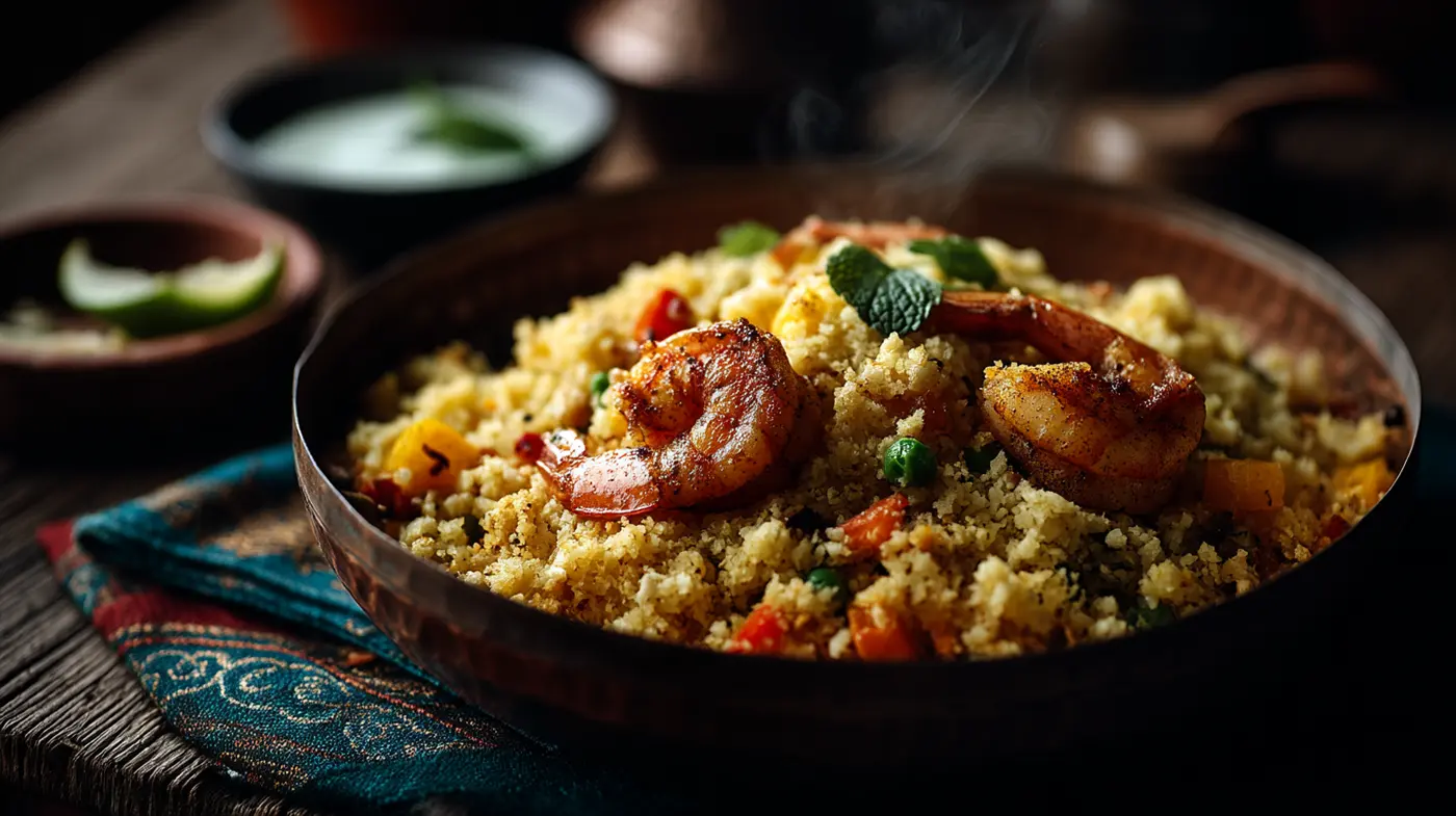 Aromatic Shrimp Pulao with Cauliflower Rice