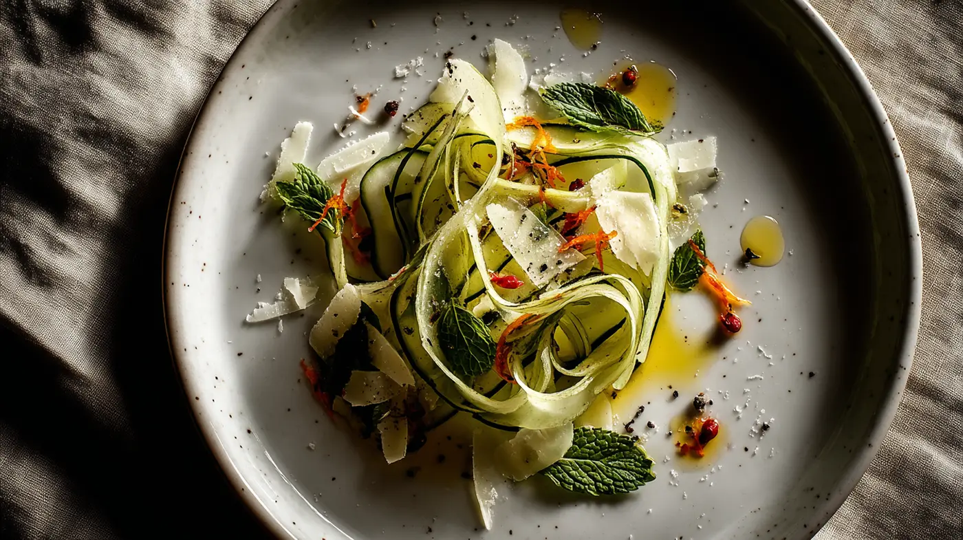 Shaved Asparagus Carpaccio with Citrus & Pink Peppercorn