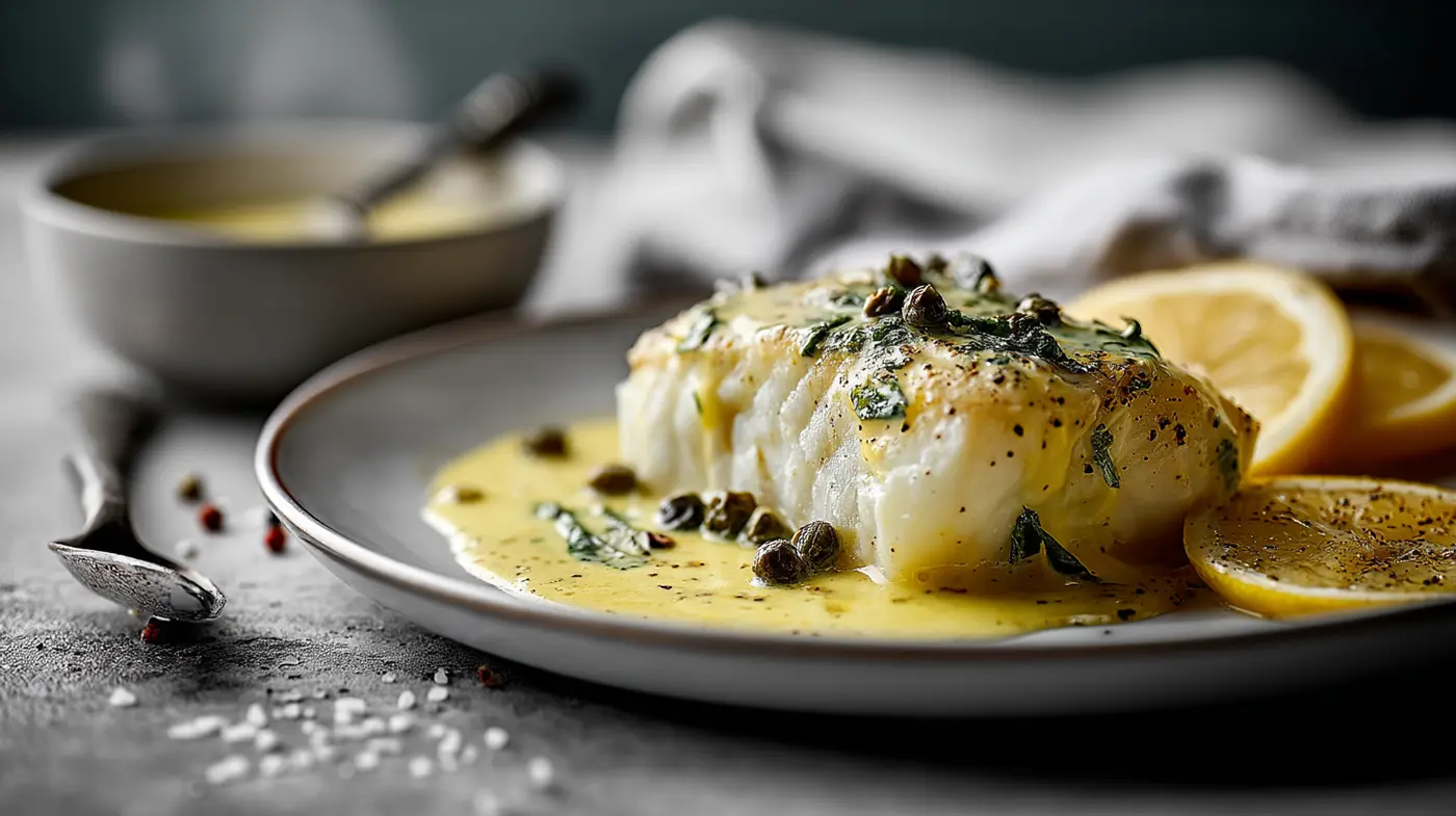 Baked White Fish with Lemon Cream
