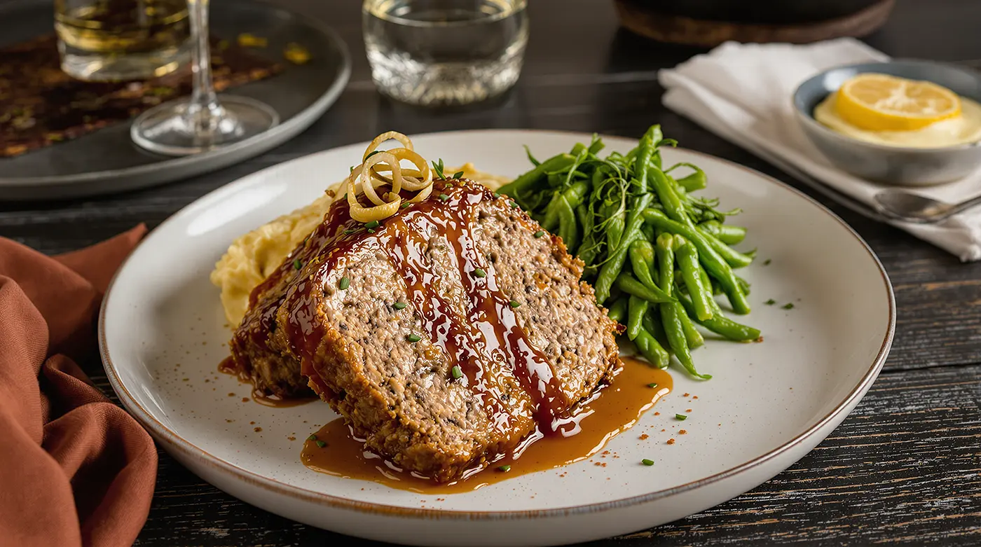 Bistro-Style Meatloaf with Roasted Garlic Glaze