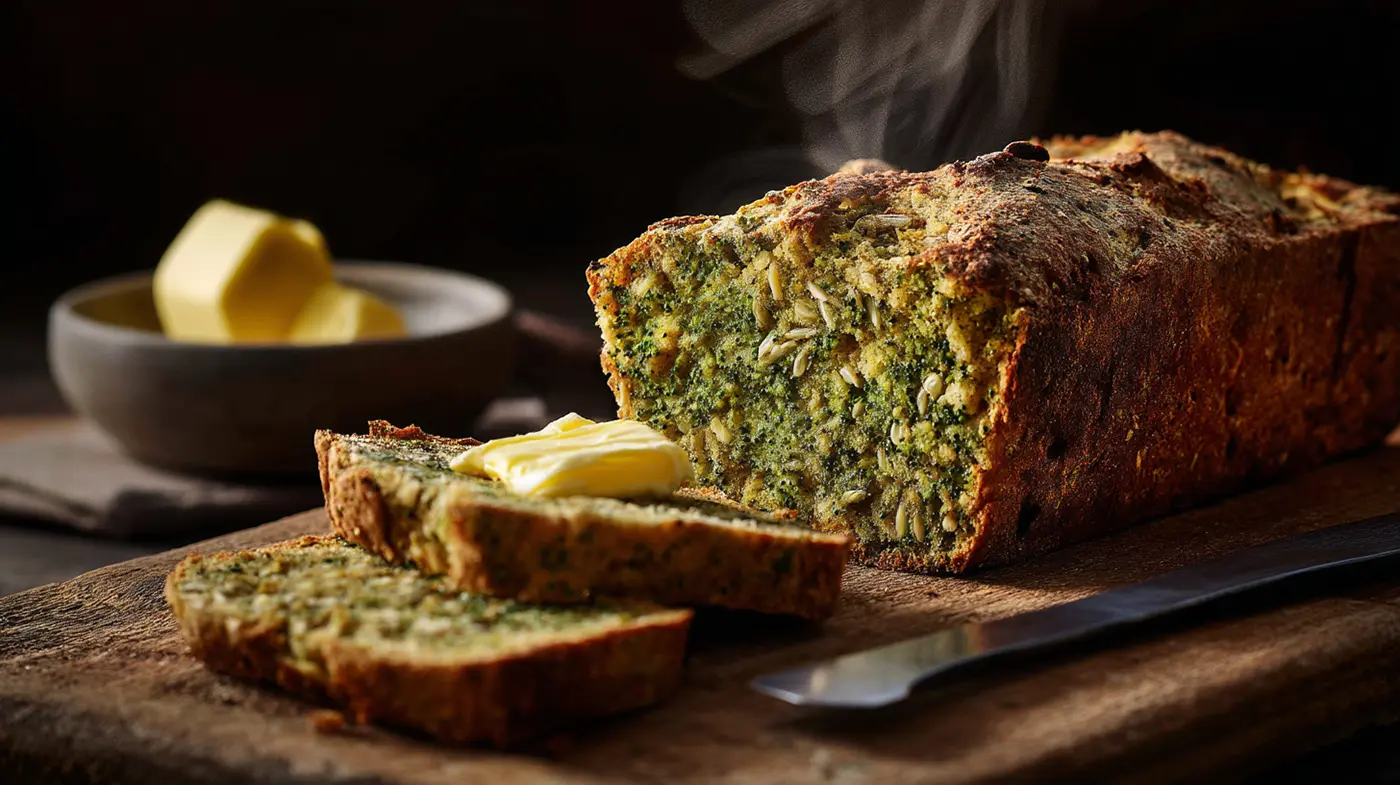 Broccoli Parmesan Flaxseed Loaf