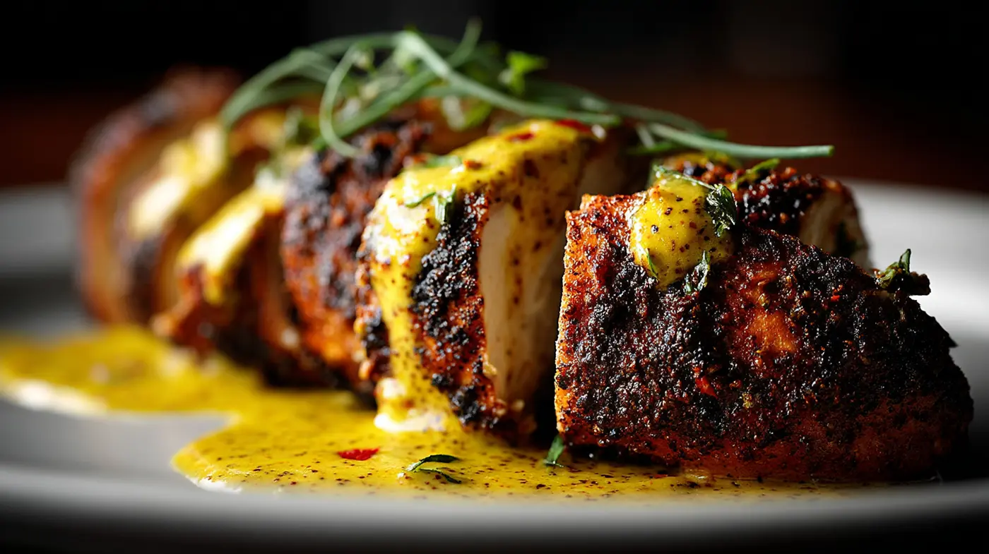Cajun-Spiced Chicken with Mardi Gras Mustard Sauce
