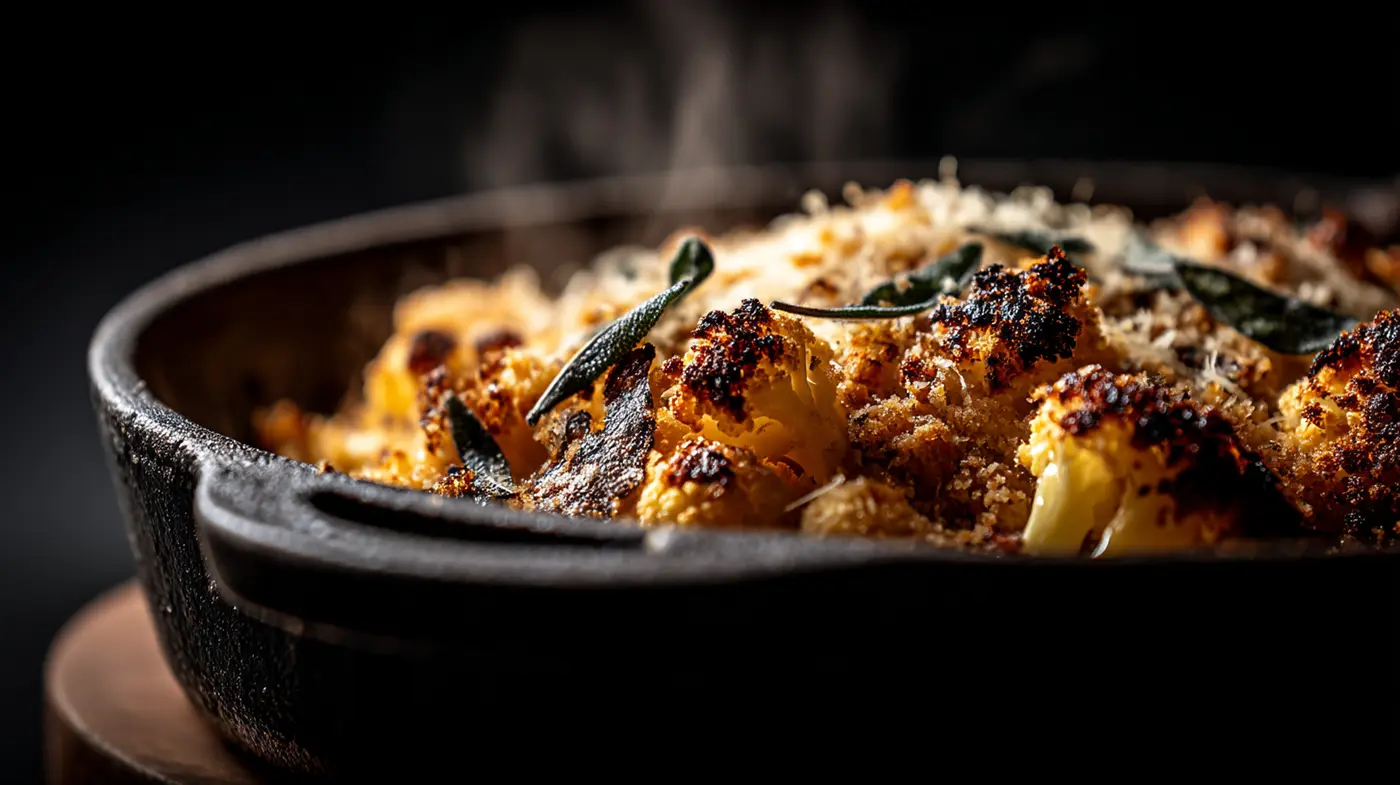Cauliflower Cheese with Black Garlic & Aged Cheddar