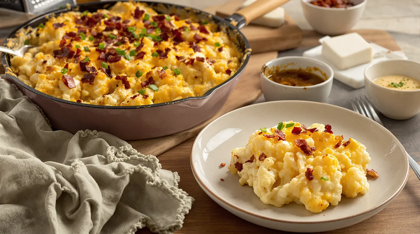 Cauliflower "Mac" and Cheese with Smoked Gouda and Bacon