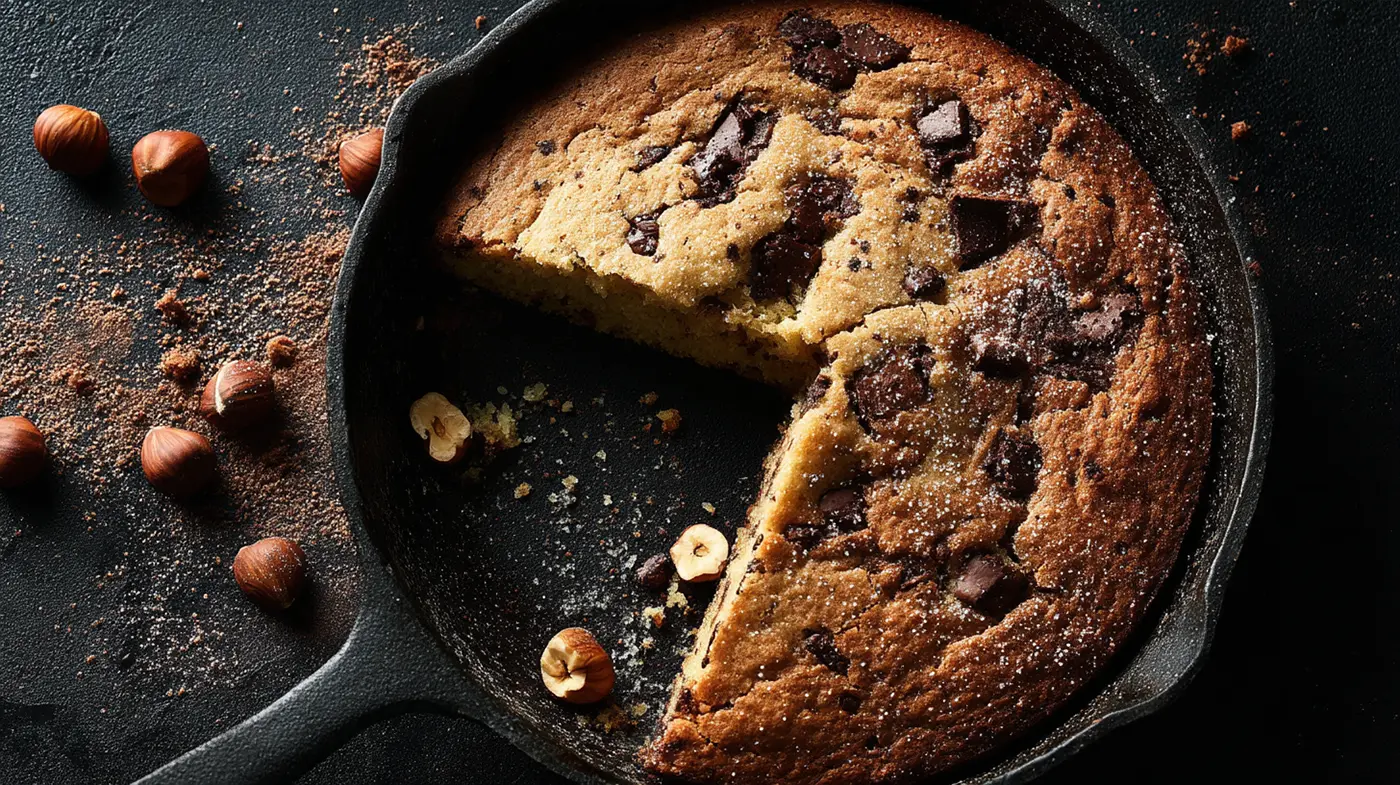 Cocoa Hazelnut Skillet Blondies