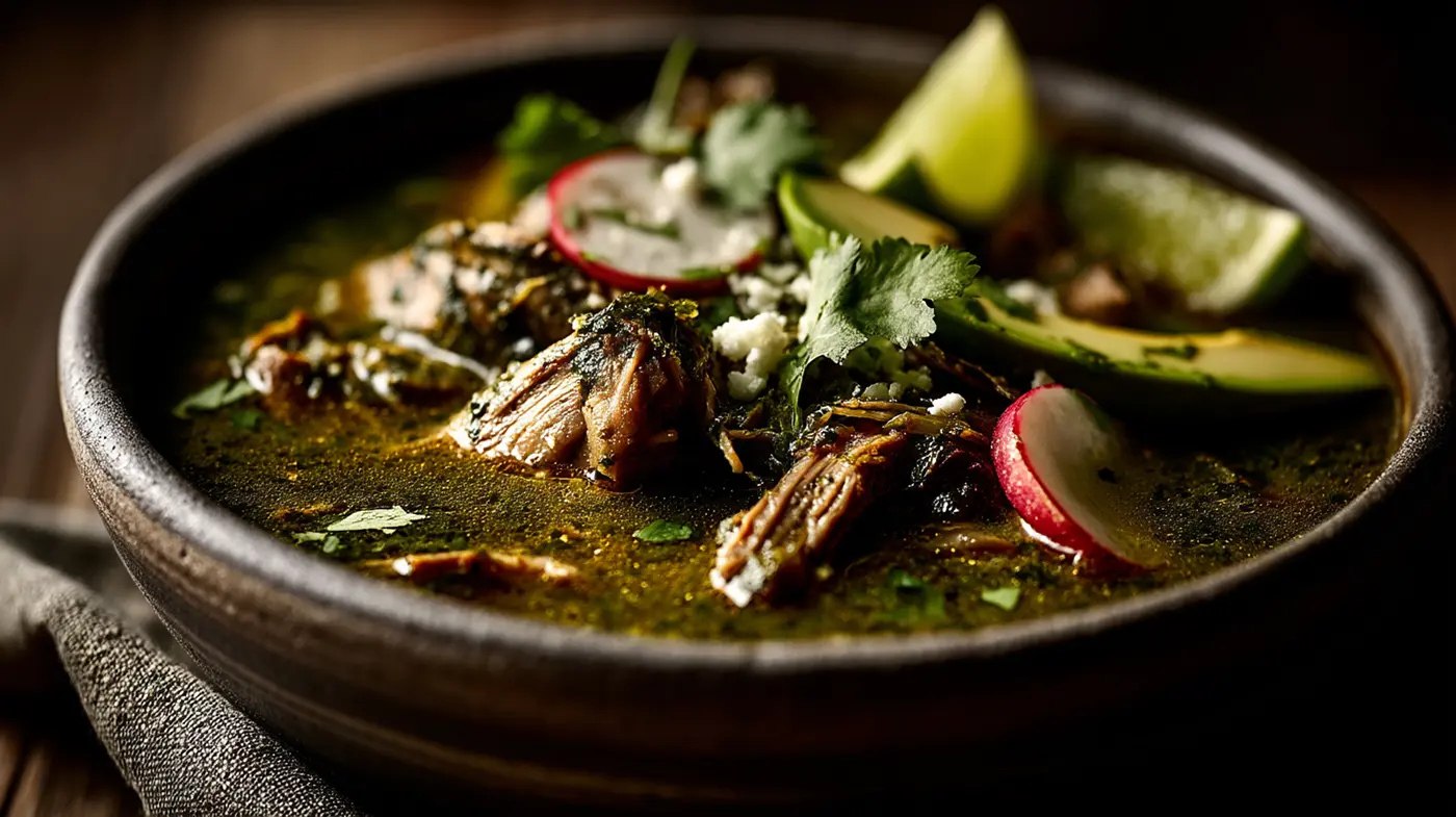 Colorado Pork Chile Verde with Roasted Tomatillos