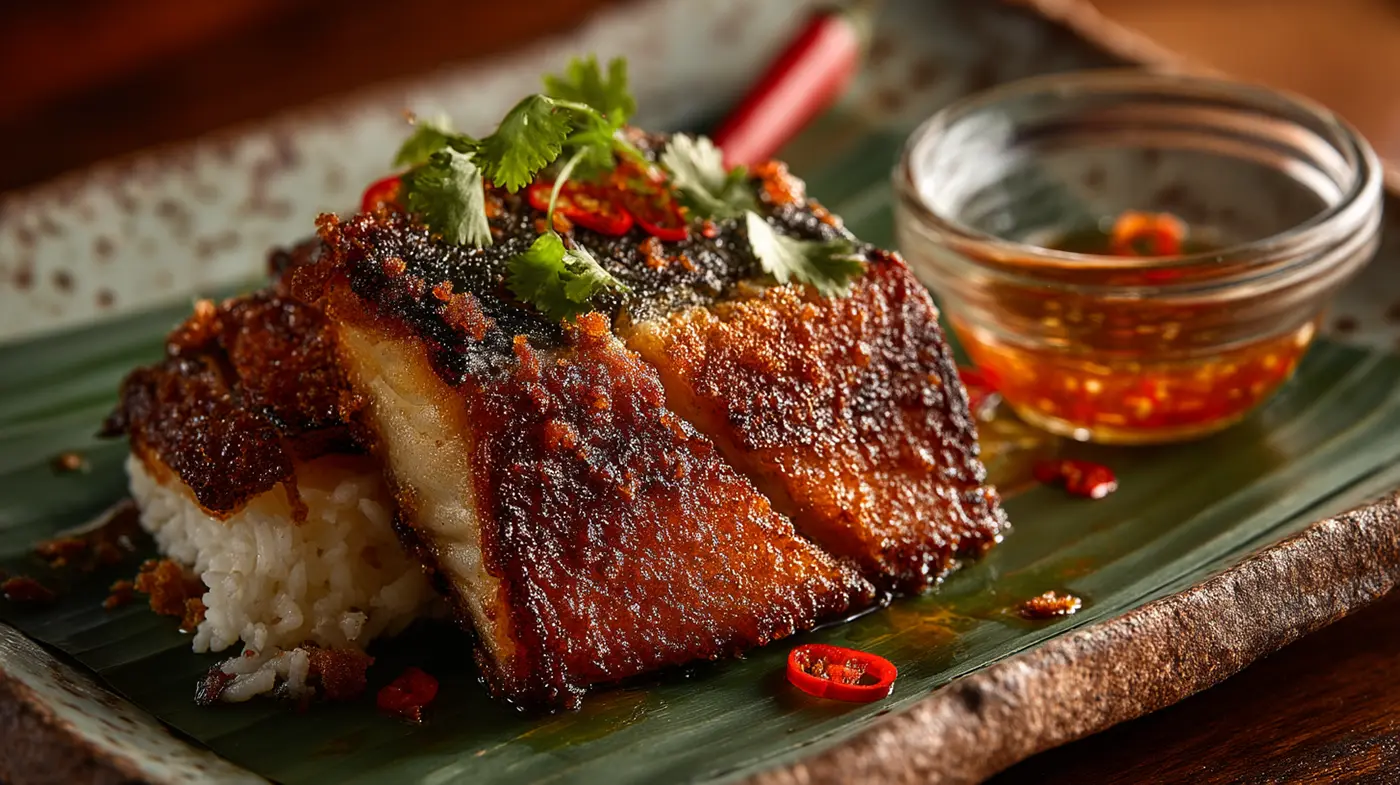 Crispy Bangus Belly with Chili Garlic Sukang Iloko Drizzle