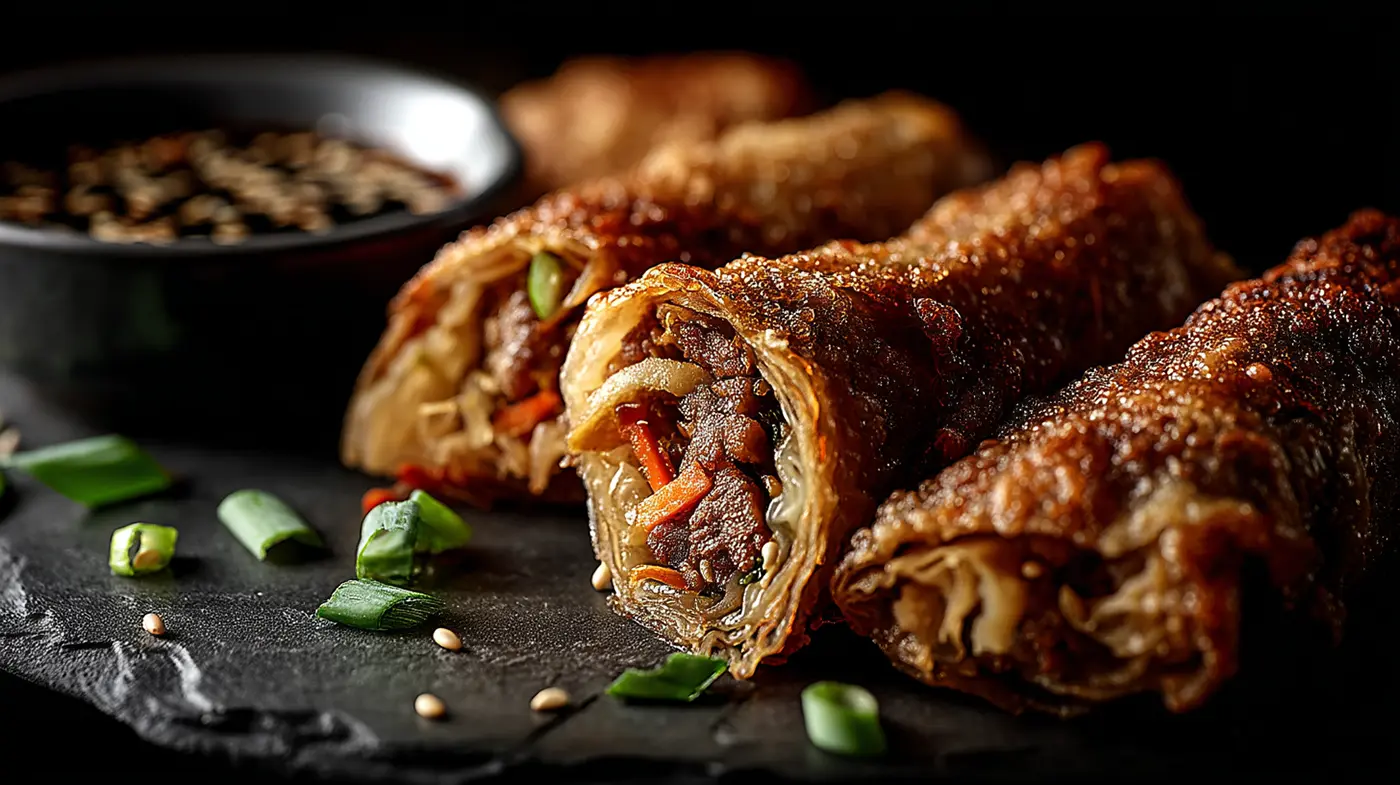 Crispy Cabbage Egg Rolls with Five-Spice Pork