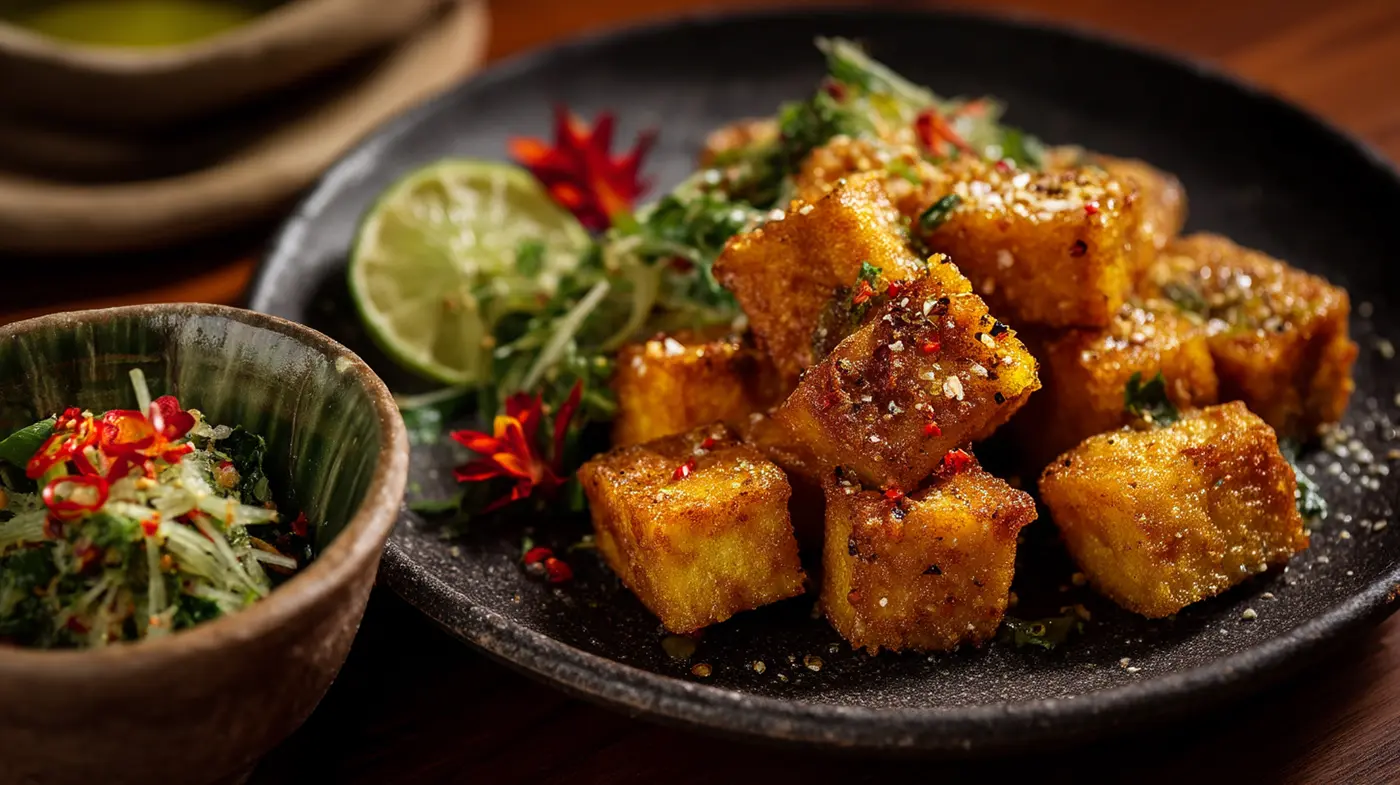 Crispy Tofu & Green Papaya Relish