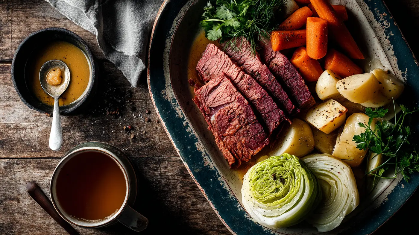 Slow-Cooked Corned Beef with Cabbage & Root Vegetables
