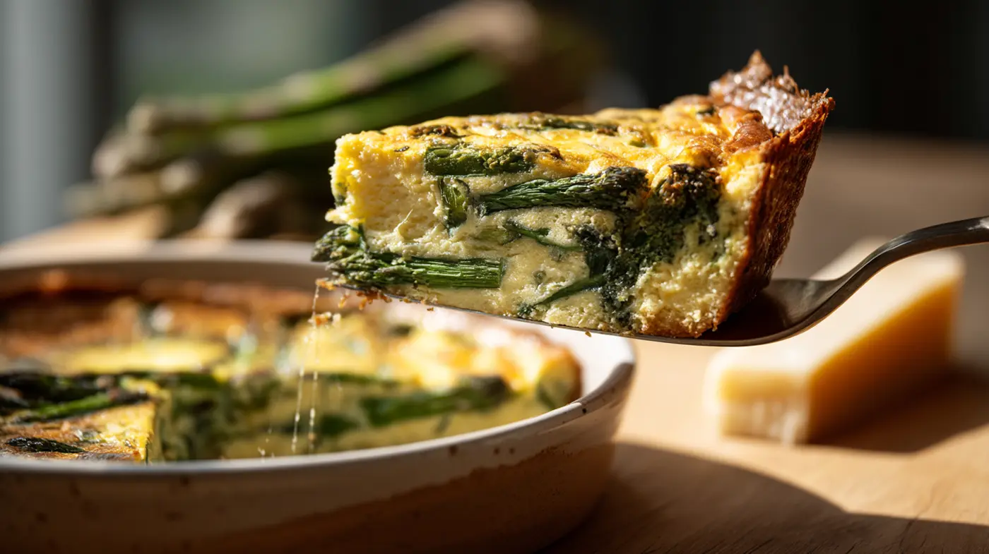 Crustless Asparagus and Gruyere Quiche