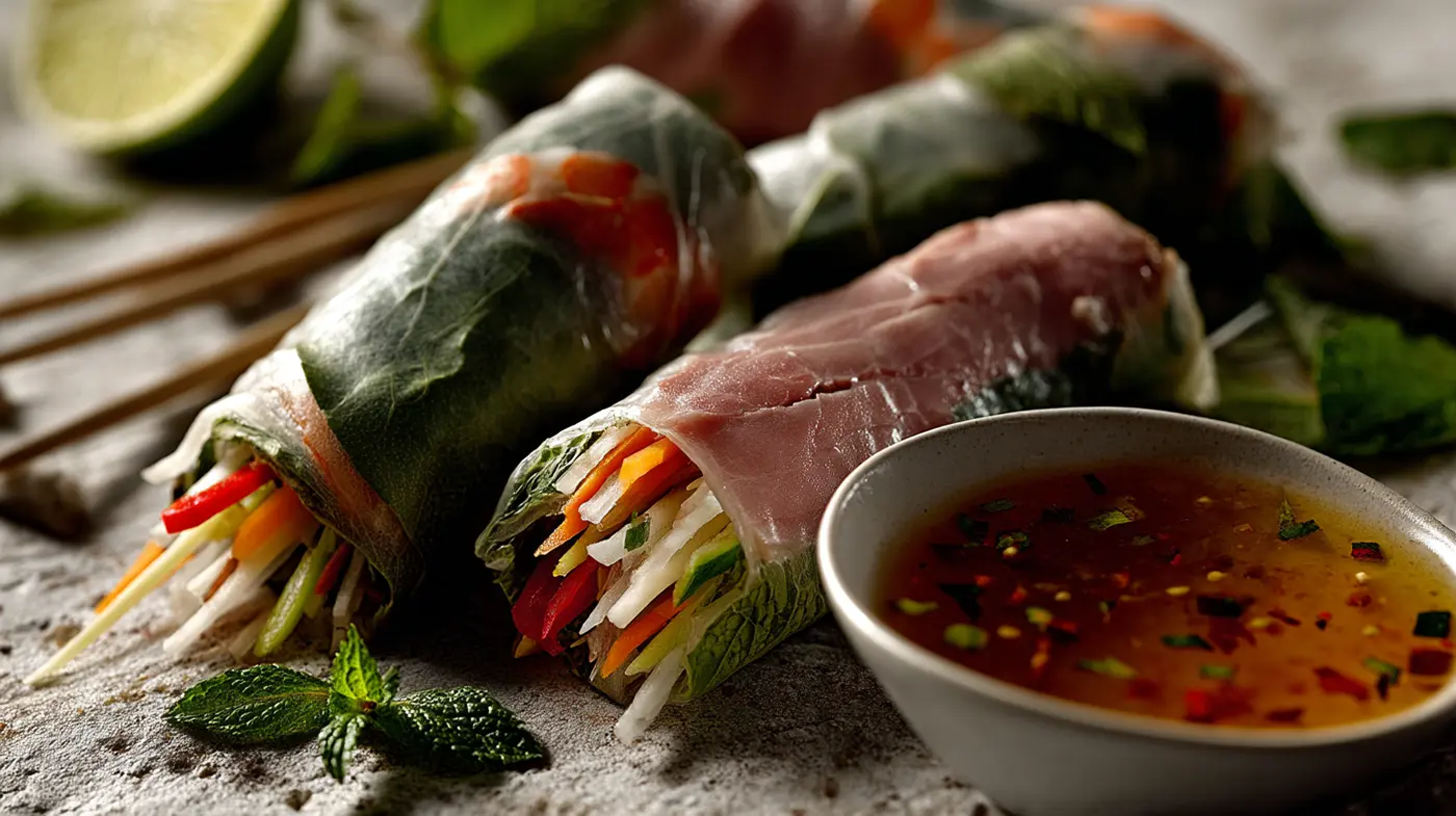 Crystal Summer Rolls with Citrus-Chili Dipping Sauce