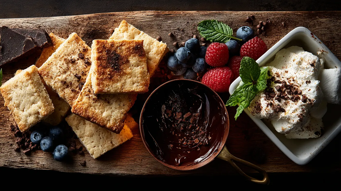 Deconstructed S'mores Platter with Spiced Shortbread