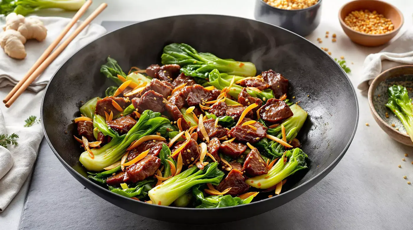 Beef Stir-Fry with Baby Bok Choy & Ginger