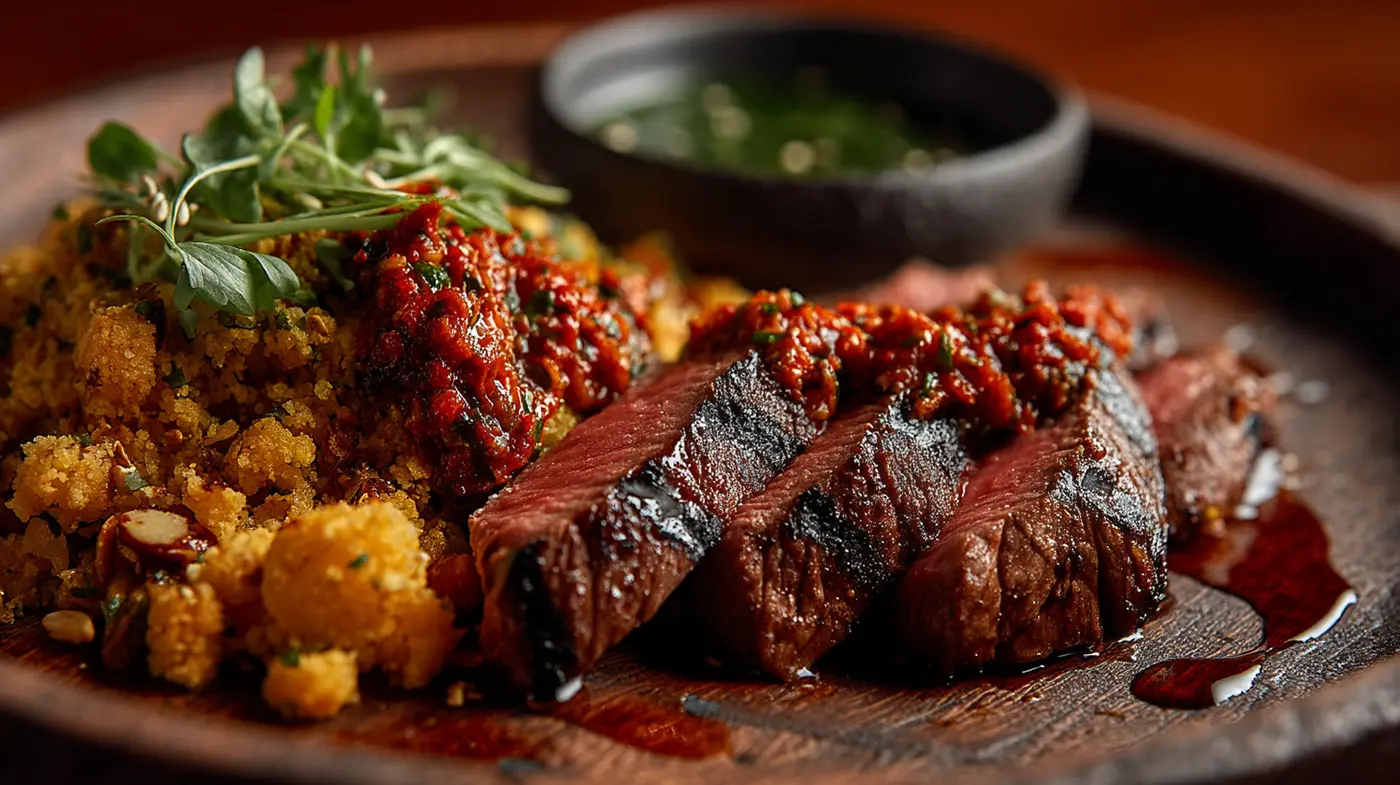 Gochujang Chimichurri Steak with Cauliflower Farofa