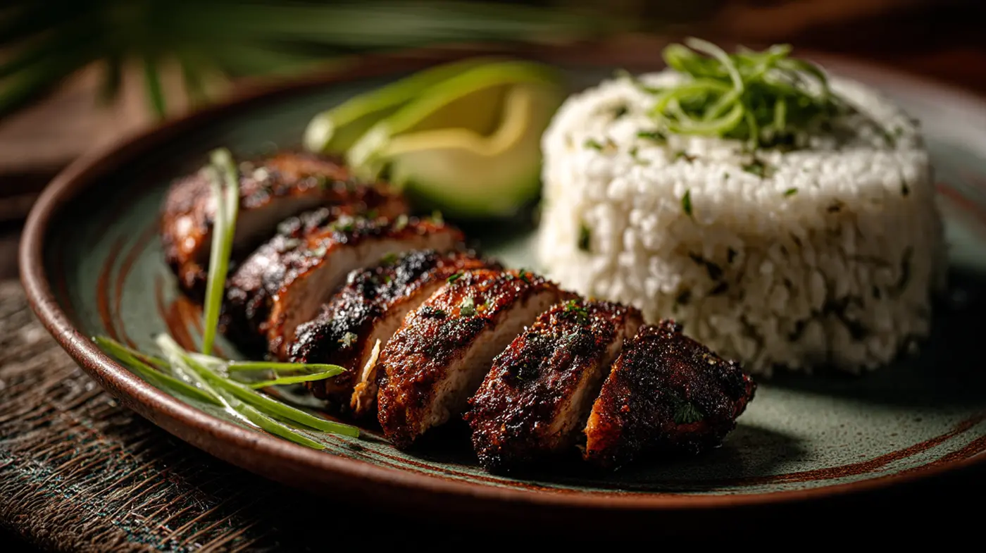 Island Spice Jerk Chicken with Coconut Cauliflower Rice
