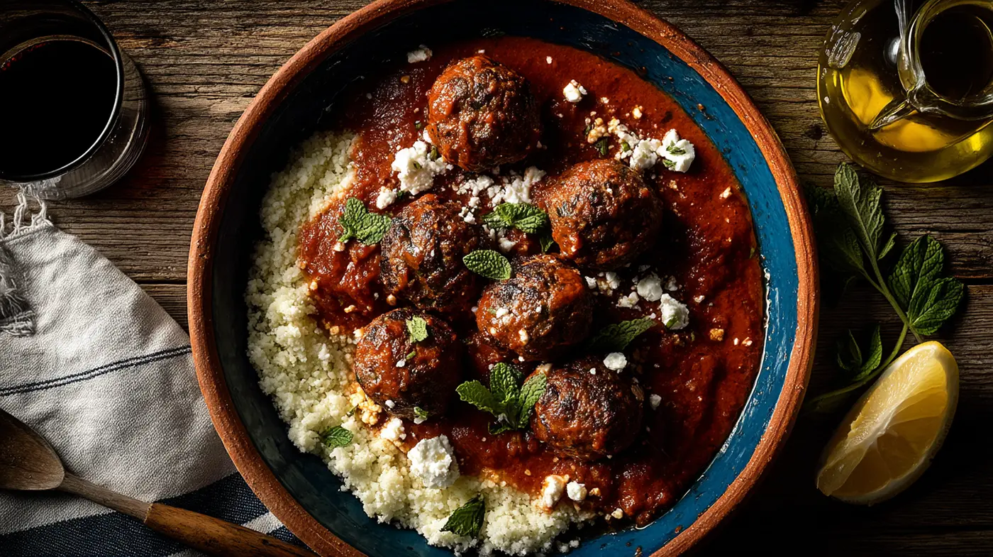 Keftides me Saltsa Domata (Greek Meatballs in Tomato Sauce)