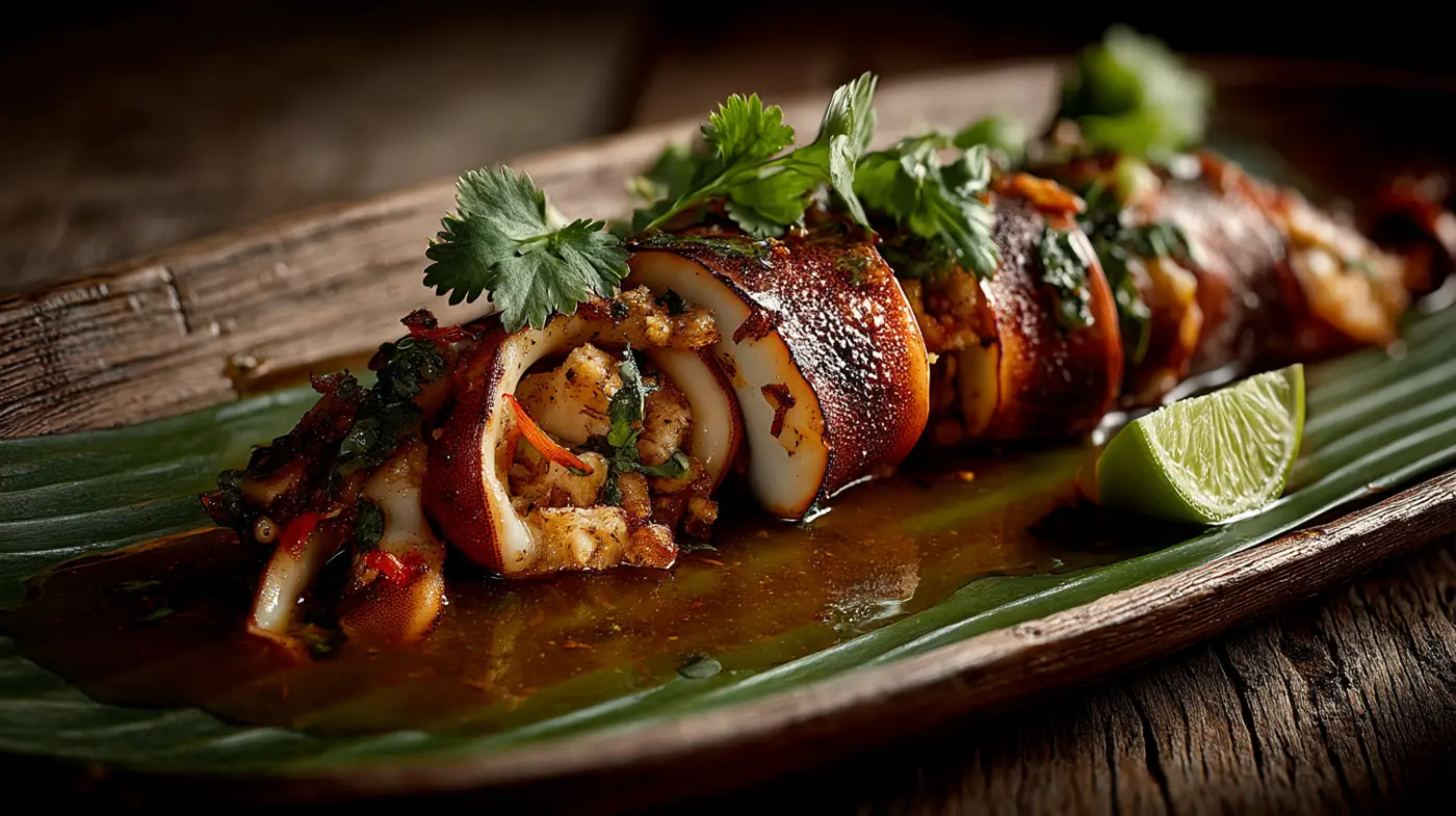 Laying in June - A Filipino Coconut-Stuffed Squid Dish