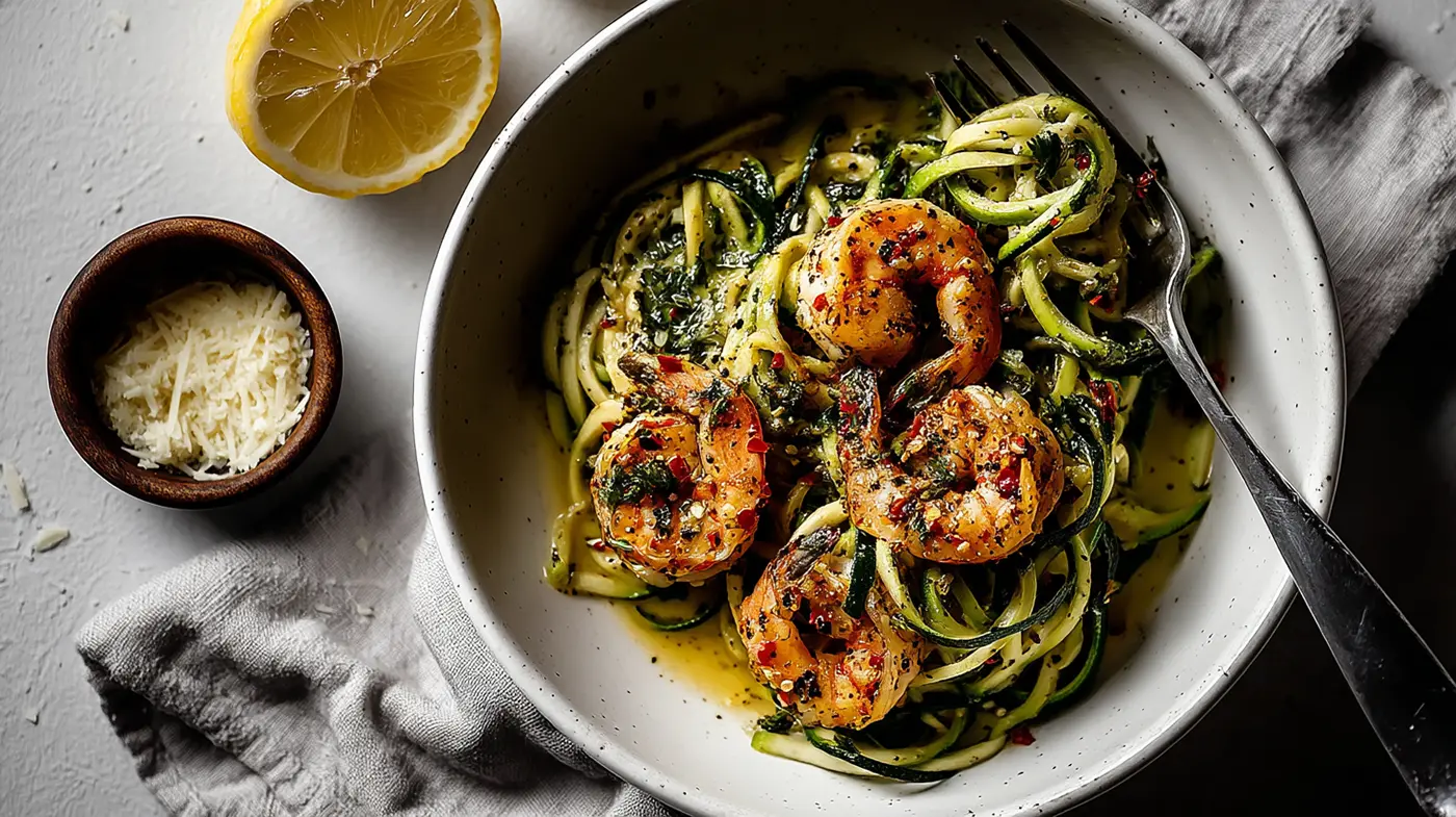 Lemon Garlic Shrimp Scampi with Zucchini Noodles