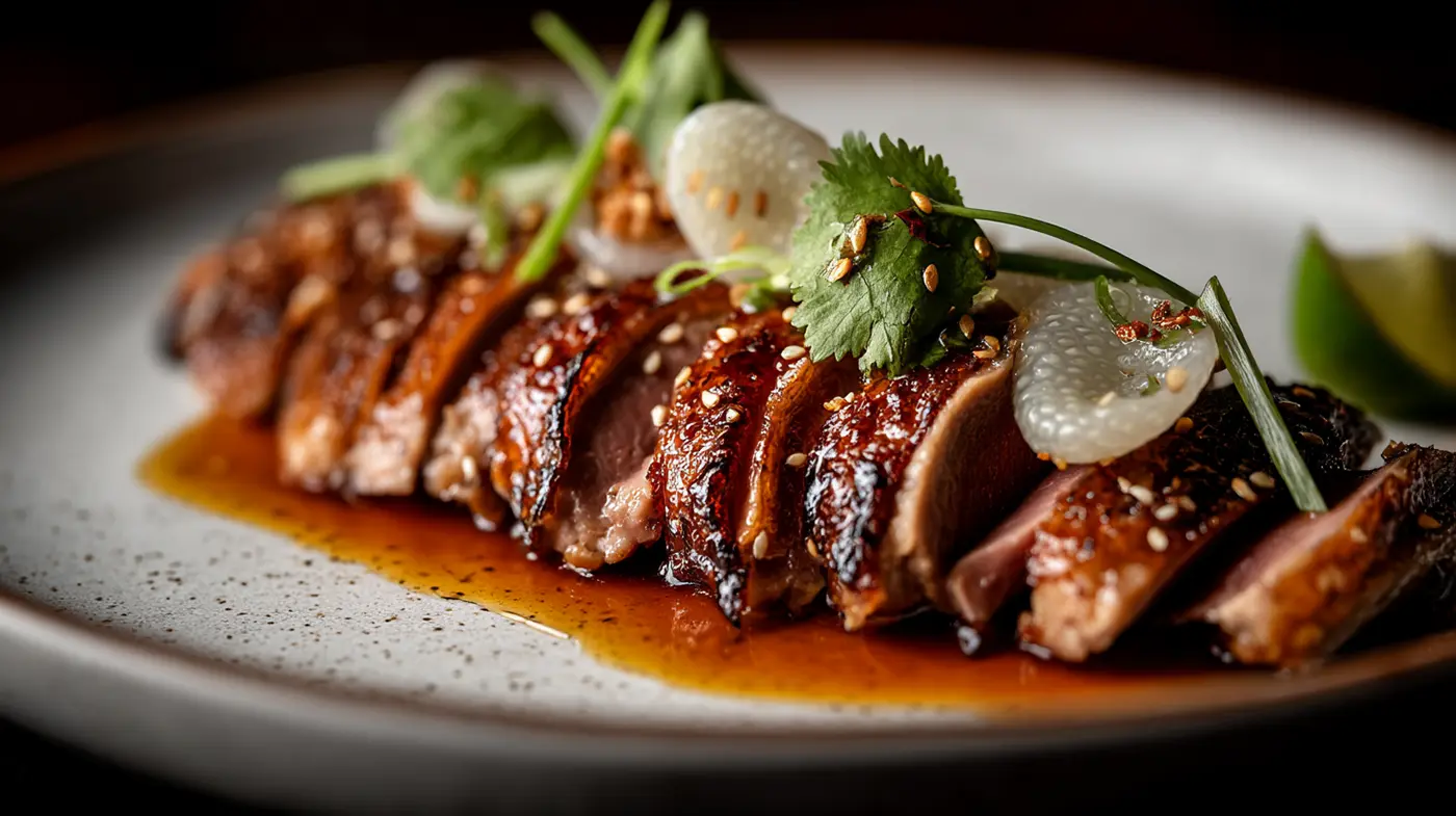 Lychee-Glazed Duck Breast with Five-Spice and Ginger