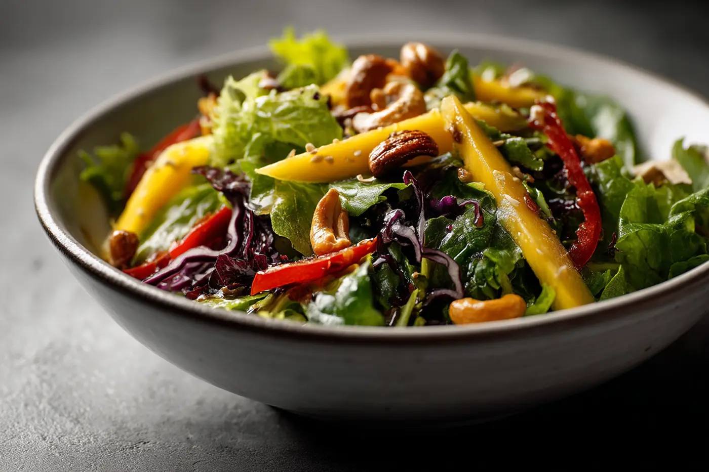 Mango Cashew Salad with Lime-Ginger Dressing