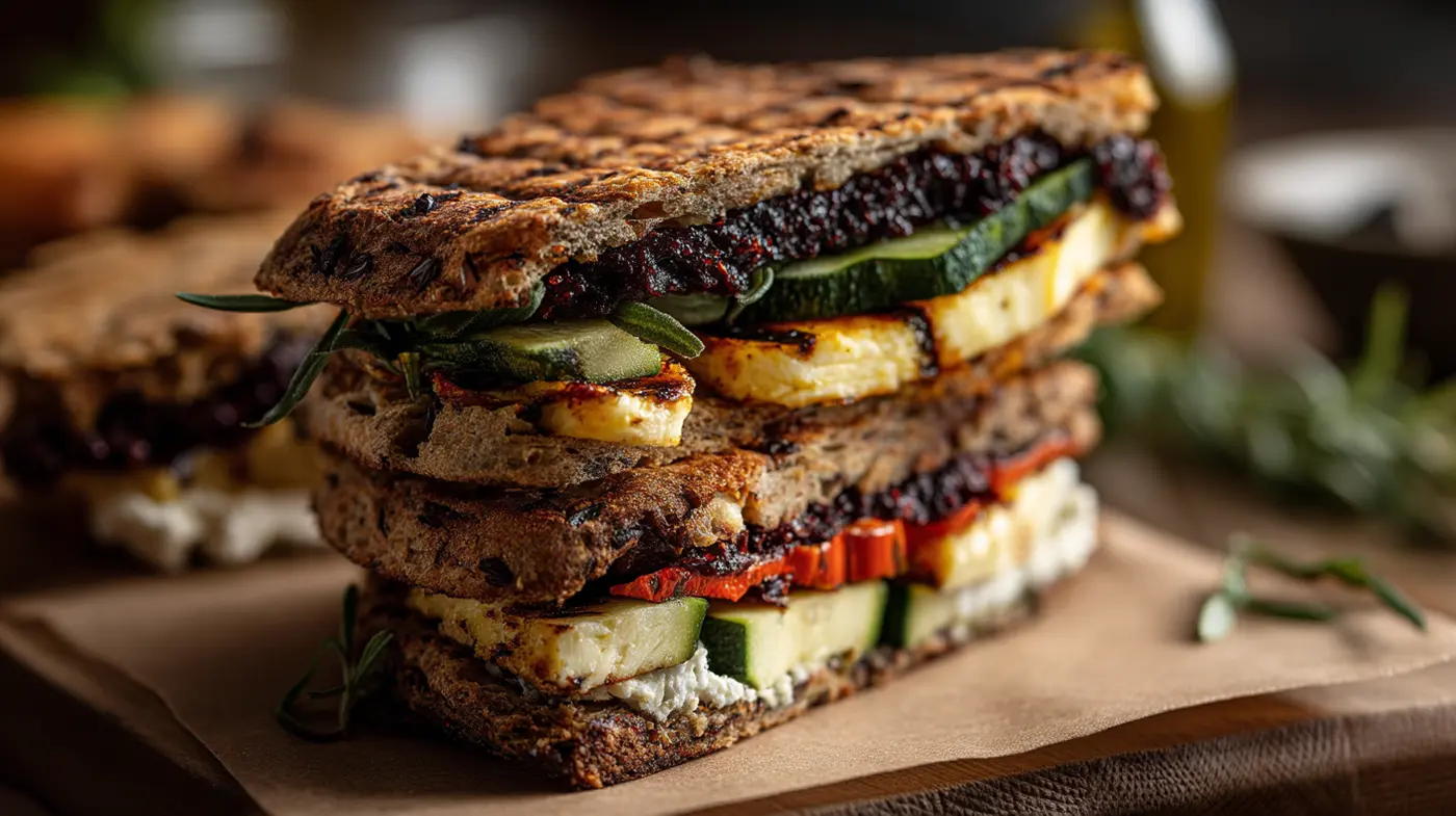 Mediterranean Power Stack with Olive Tapenade