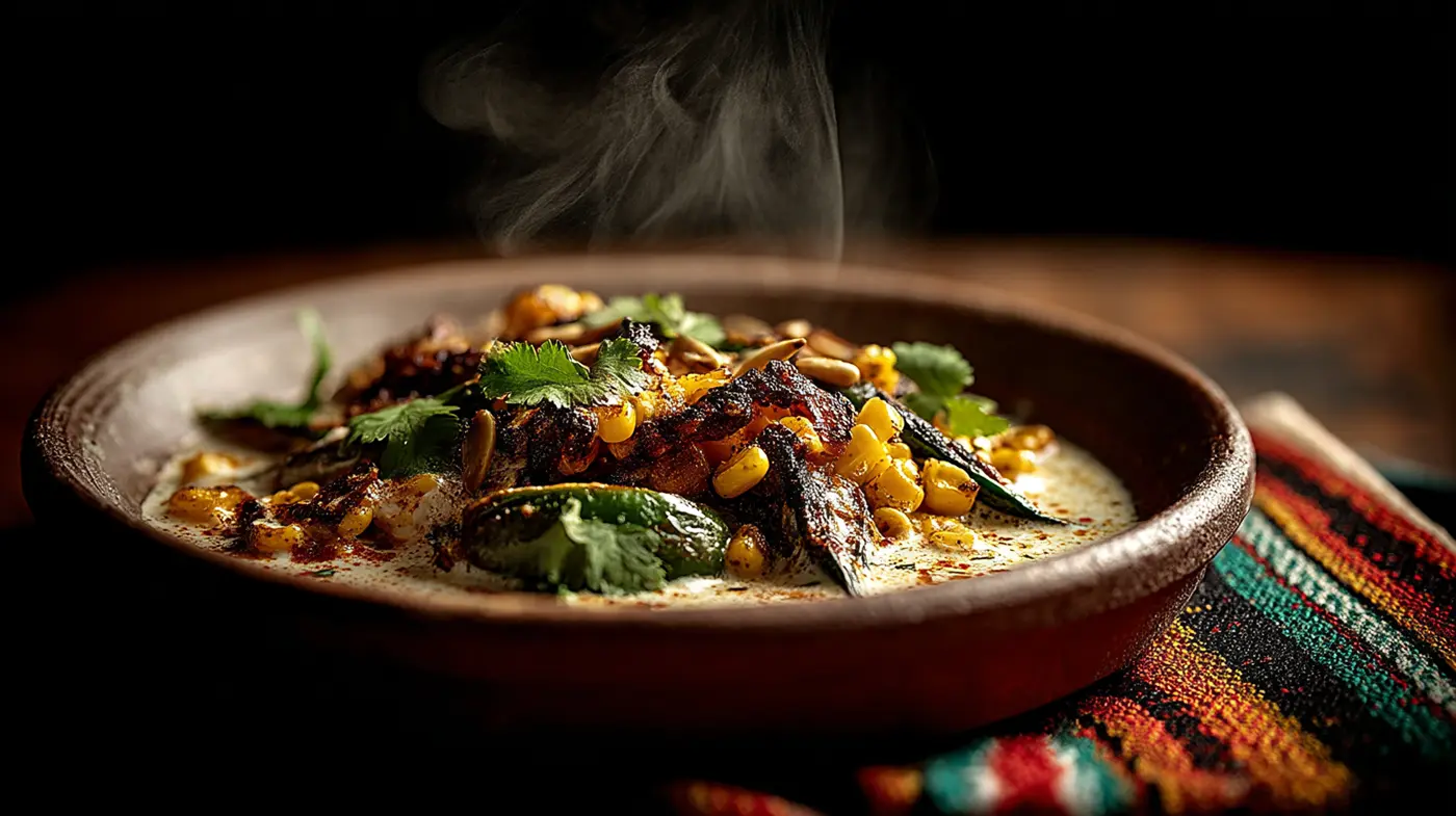 Mexican Rajas con Crema (Roasted Peppers with Coconut "Crema")