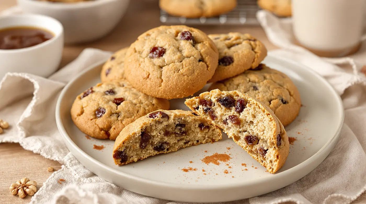 No-Spike Oatless Walnut Raisin Cookies