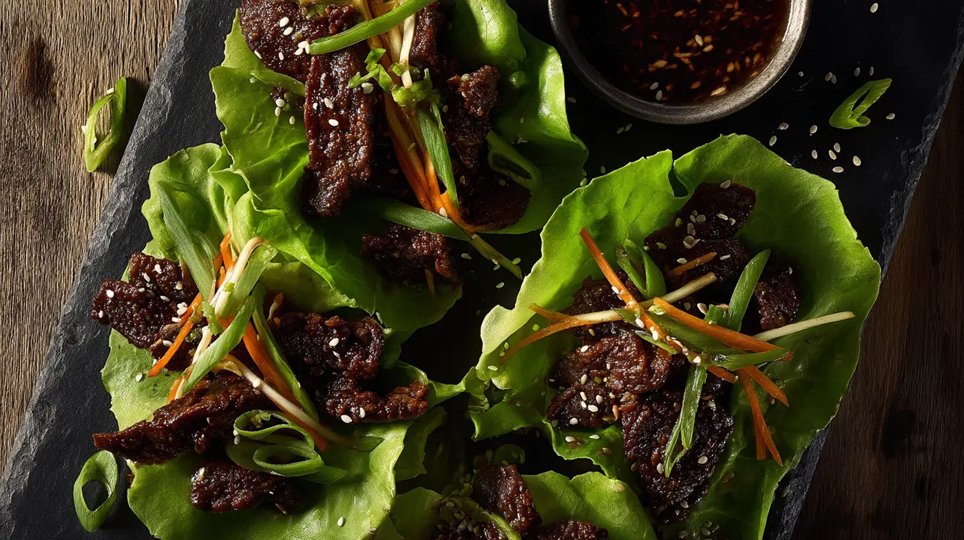 Pear-Kissed Bulgogi Lettuce Cups