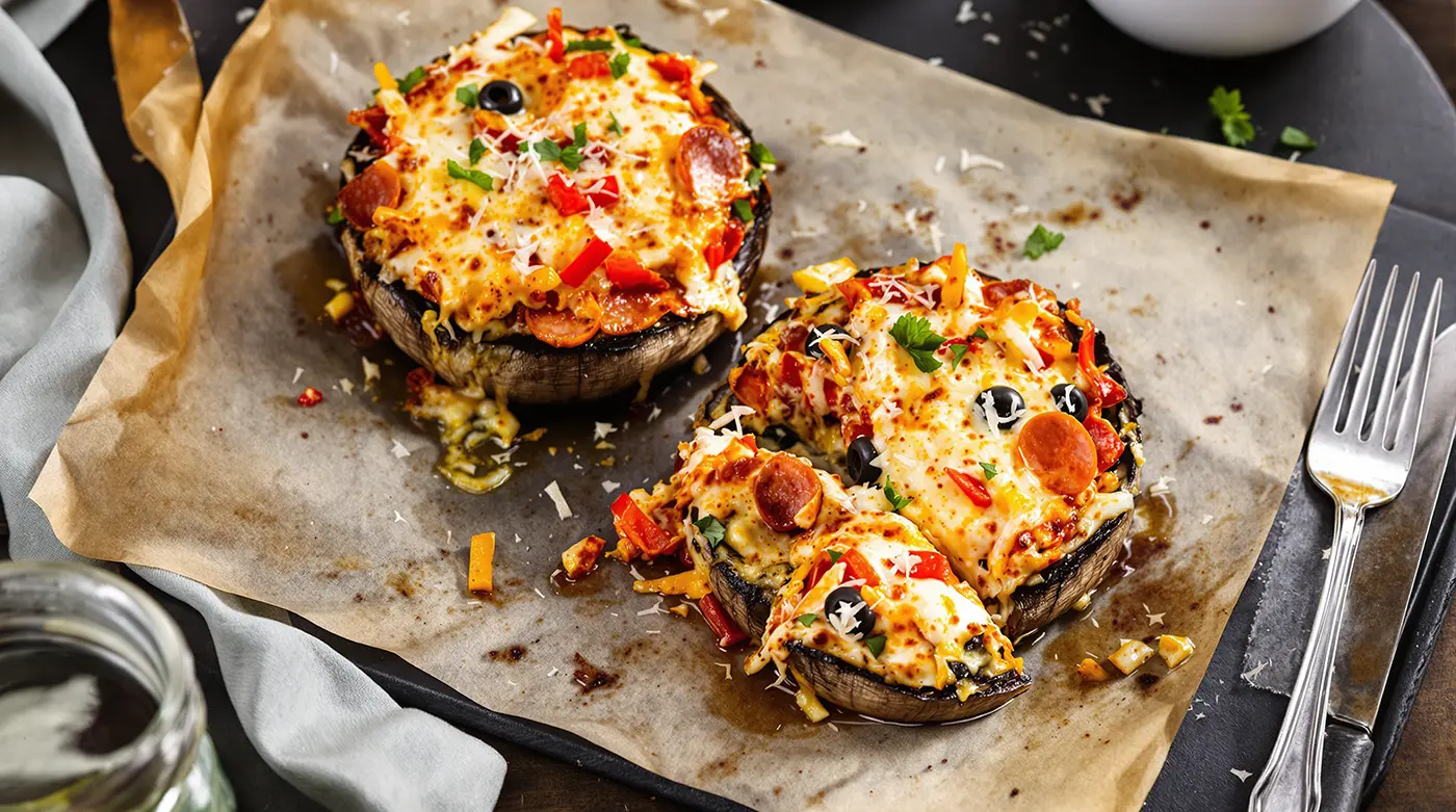 Pizza Stuffed Portobello Mushrooms