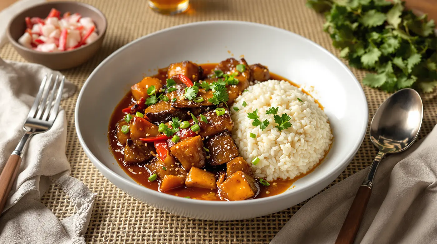 Pork Binagoongan with Eggplant