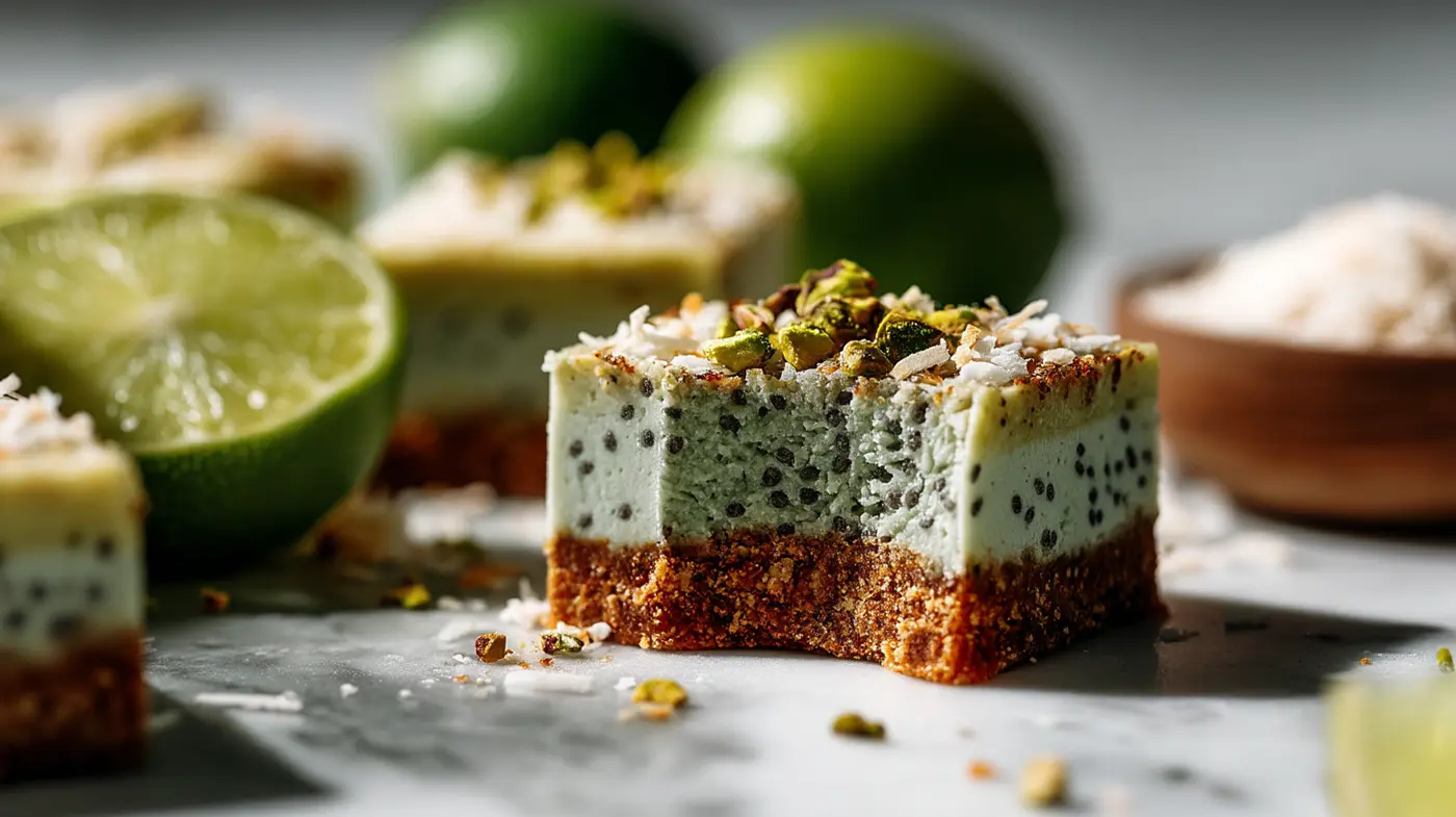 Refreshing No-Bake Chia Pudding Bars (Zesty Coconut Lime)