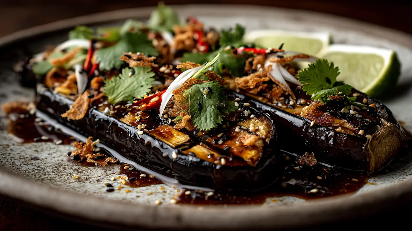 Roasted Eggplant with Calamansi-Coconut Glaze