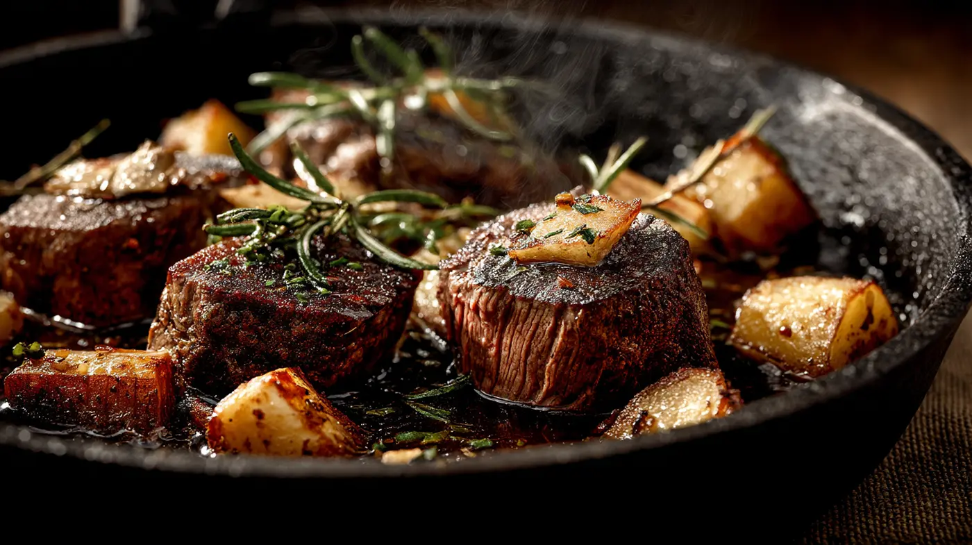 Rosemary Beef & Caramelized Parsnip Skillet