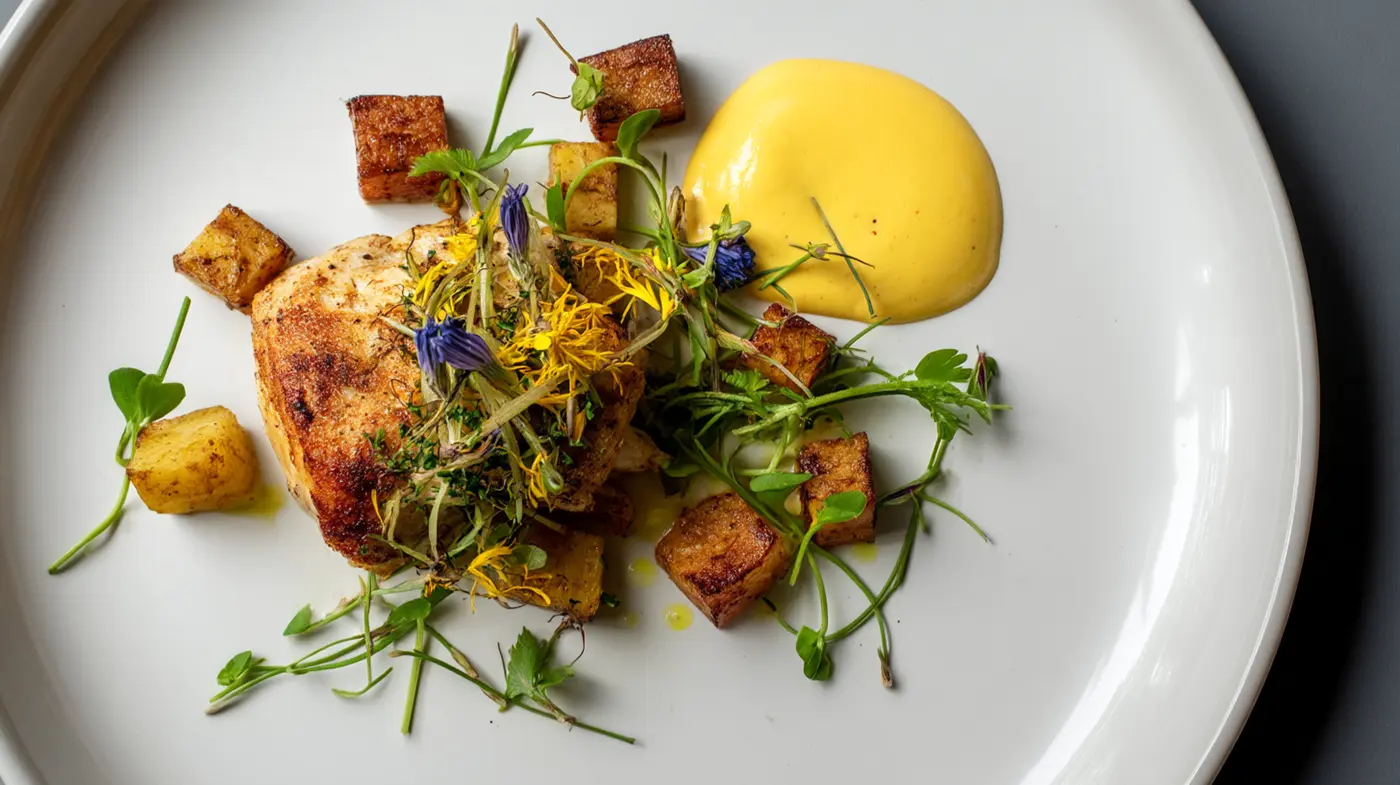 Saffron Chicken & Herb-Roasted Celeriac
