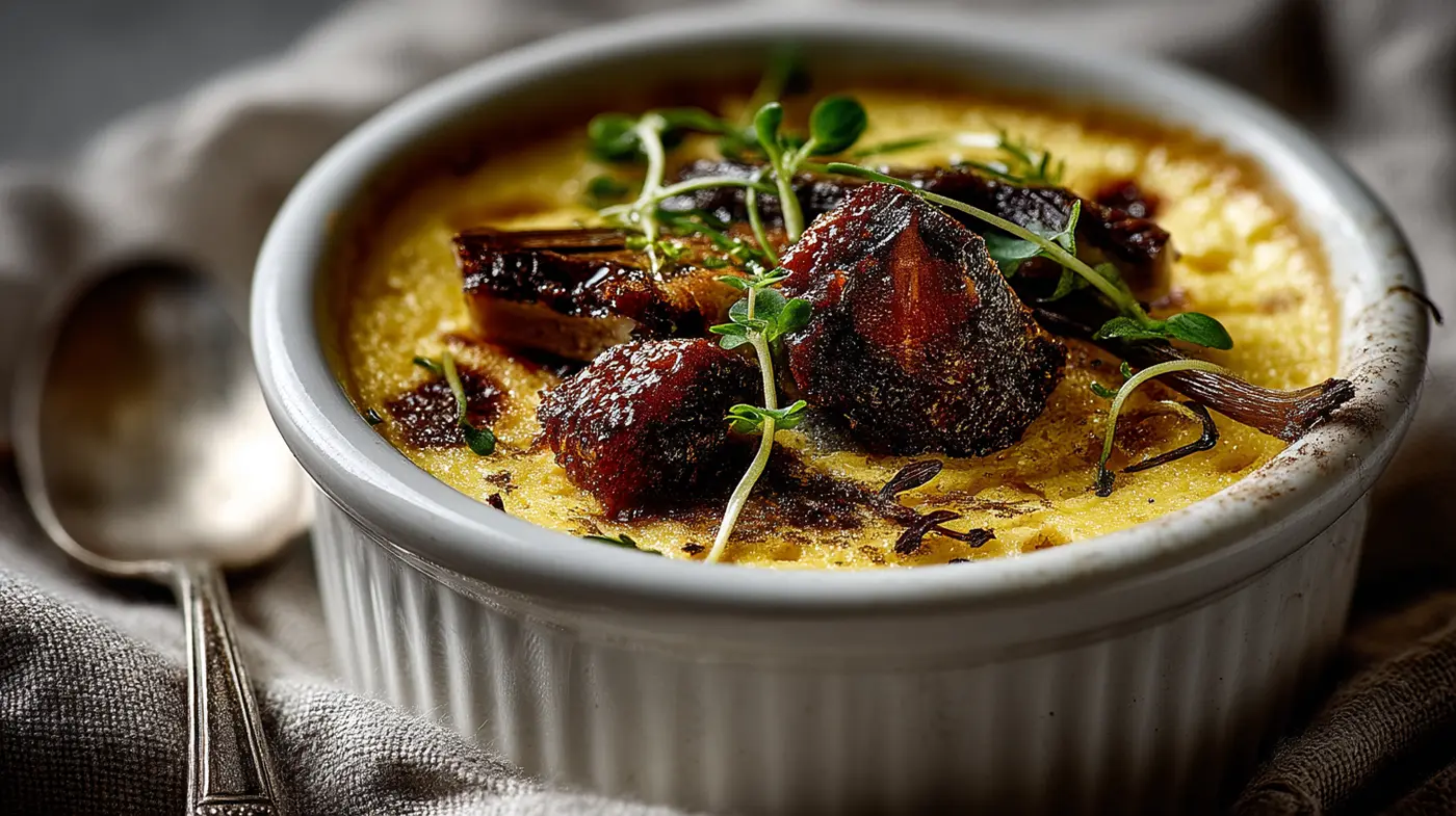 Savory Breakfast Custard with Roasted Bone Marrow