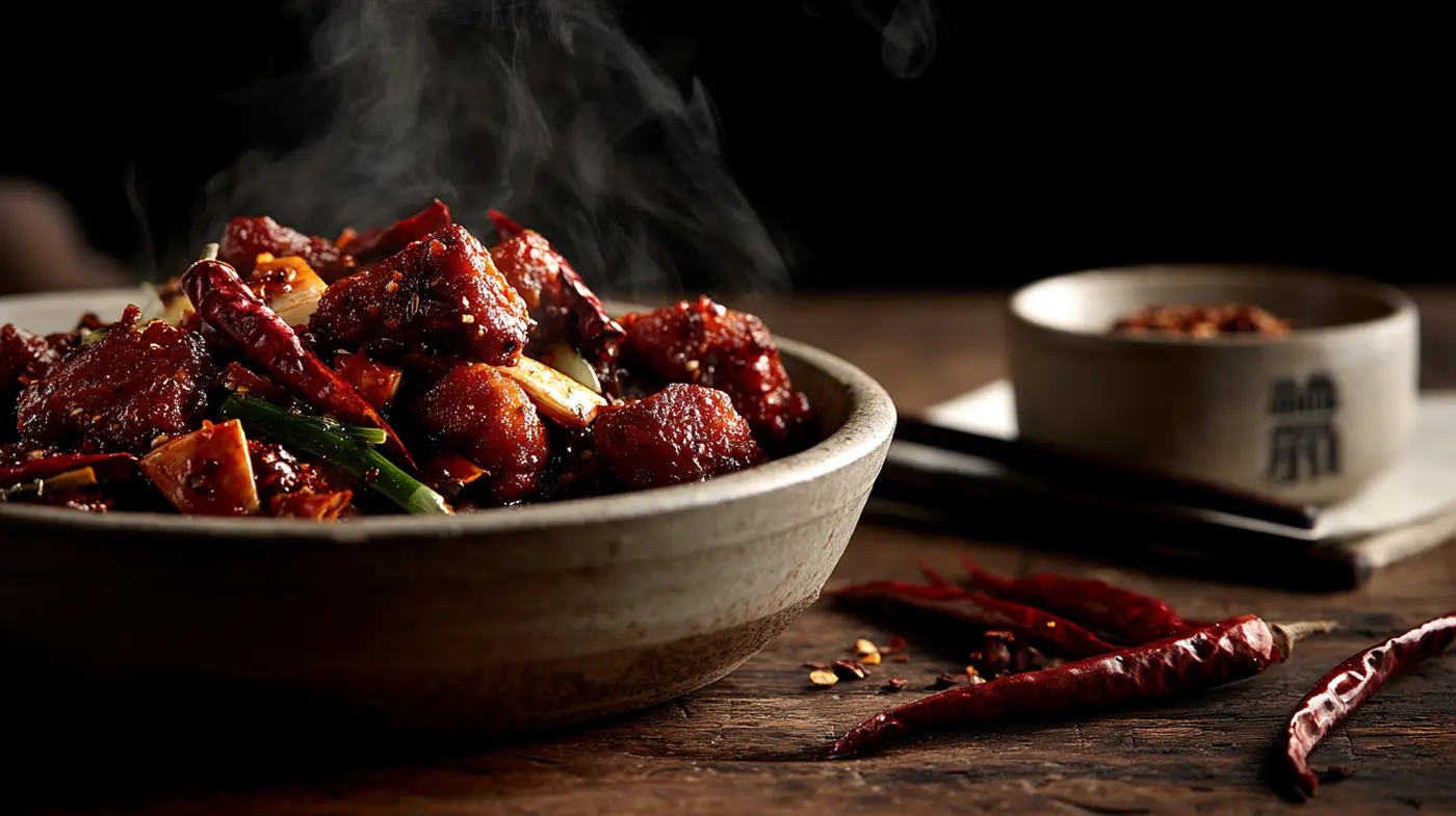 Sichuan "Numbing" Fire Chicken with Facing Heaven Peppers