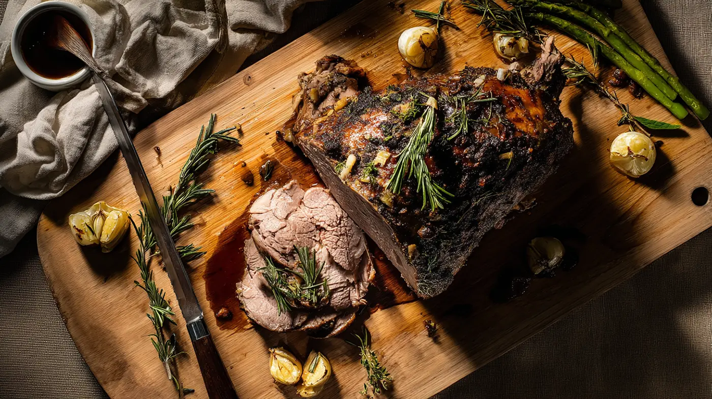 Slow-Roasted Boneless Leg of Lamb with Garlic and Rosemary