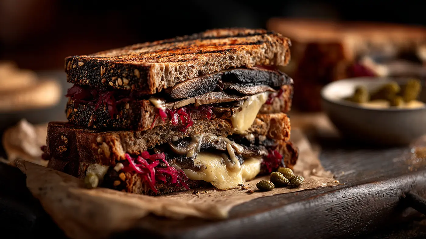 Smoky Portobello Reuben Stack