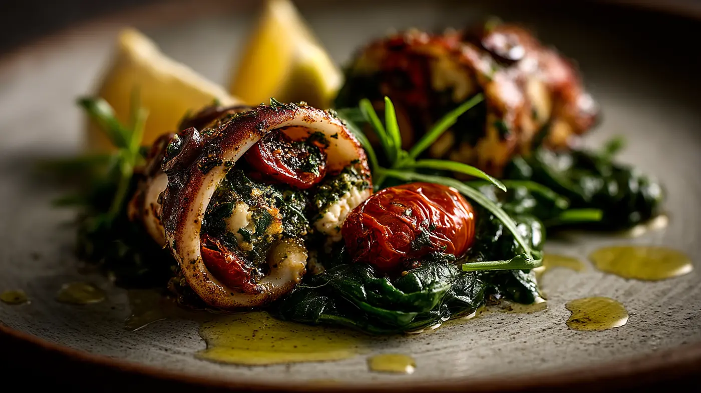 Stuffed Calamari with Mediterranean Herbs and Olive Oil