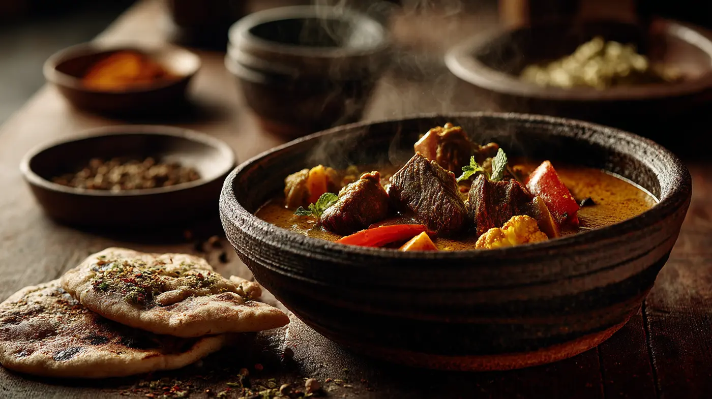 Tagine-Spiced Coconut Curry with Almond Flour Flatbread