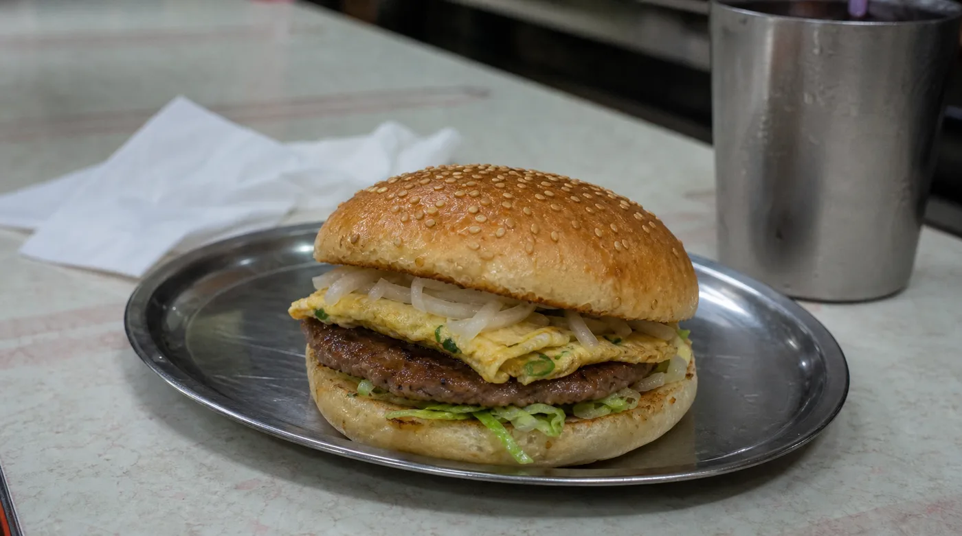 Taiwan Brunch Beef & Peanut Burger